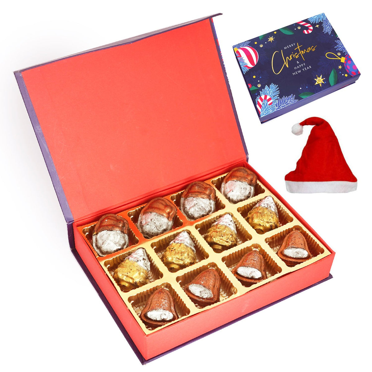 Merry Christmas Decorated Box With Christmas Chocolates