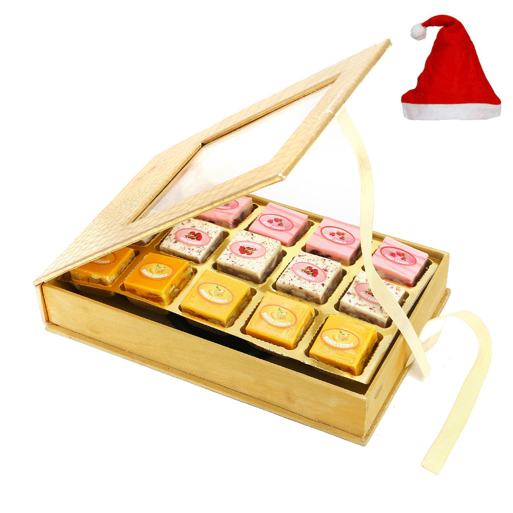Christmas Gifts-Golden Leather box Assorted Choco Bites