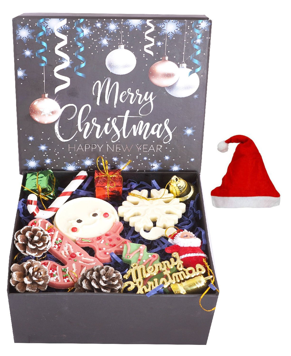 Christmas Hamper box  6"  With Special Christmas Chocolate and Décor
