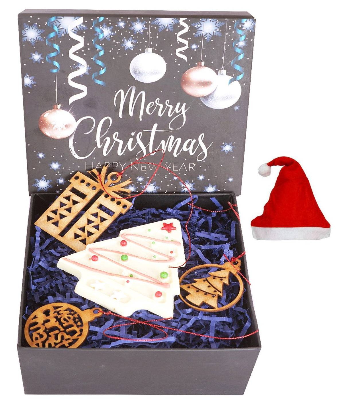 Christmas Hamper box  6"  With Tree Chocolate and Décor