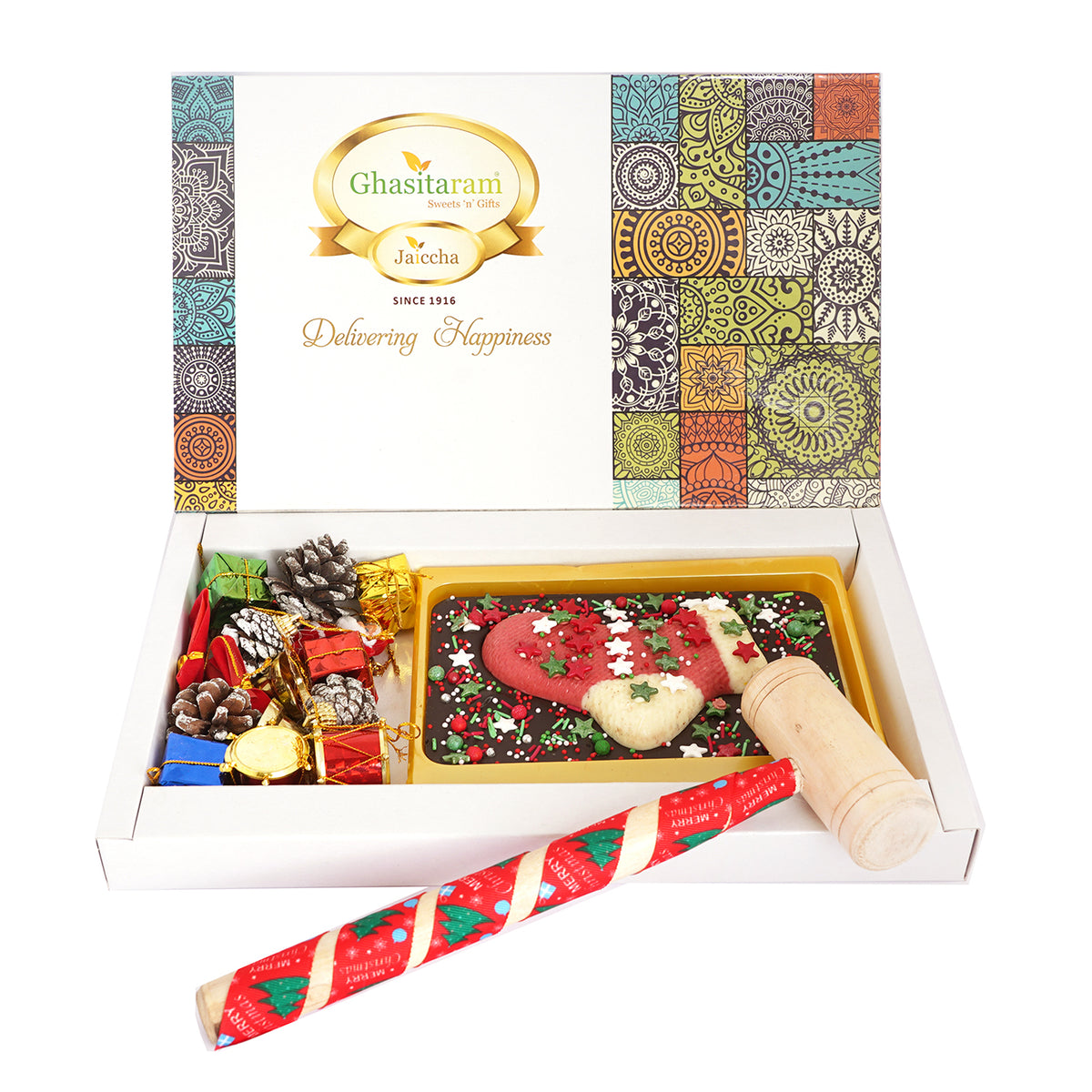 Christmas Stocking Chocolate Bark with Décor