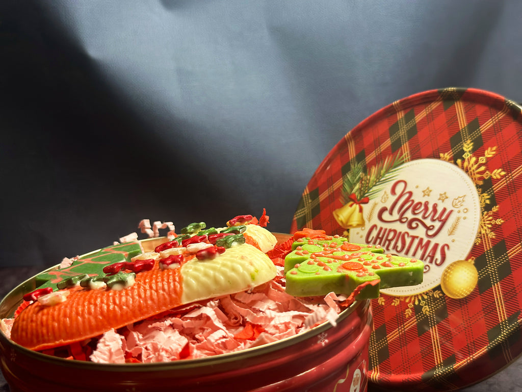 Merry Christmas Tin Box with Chocolates