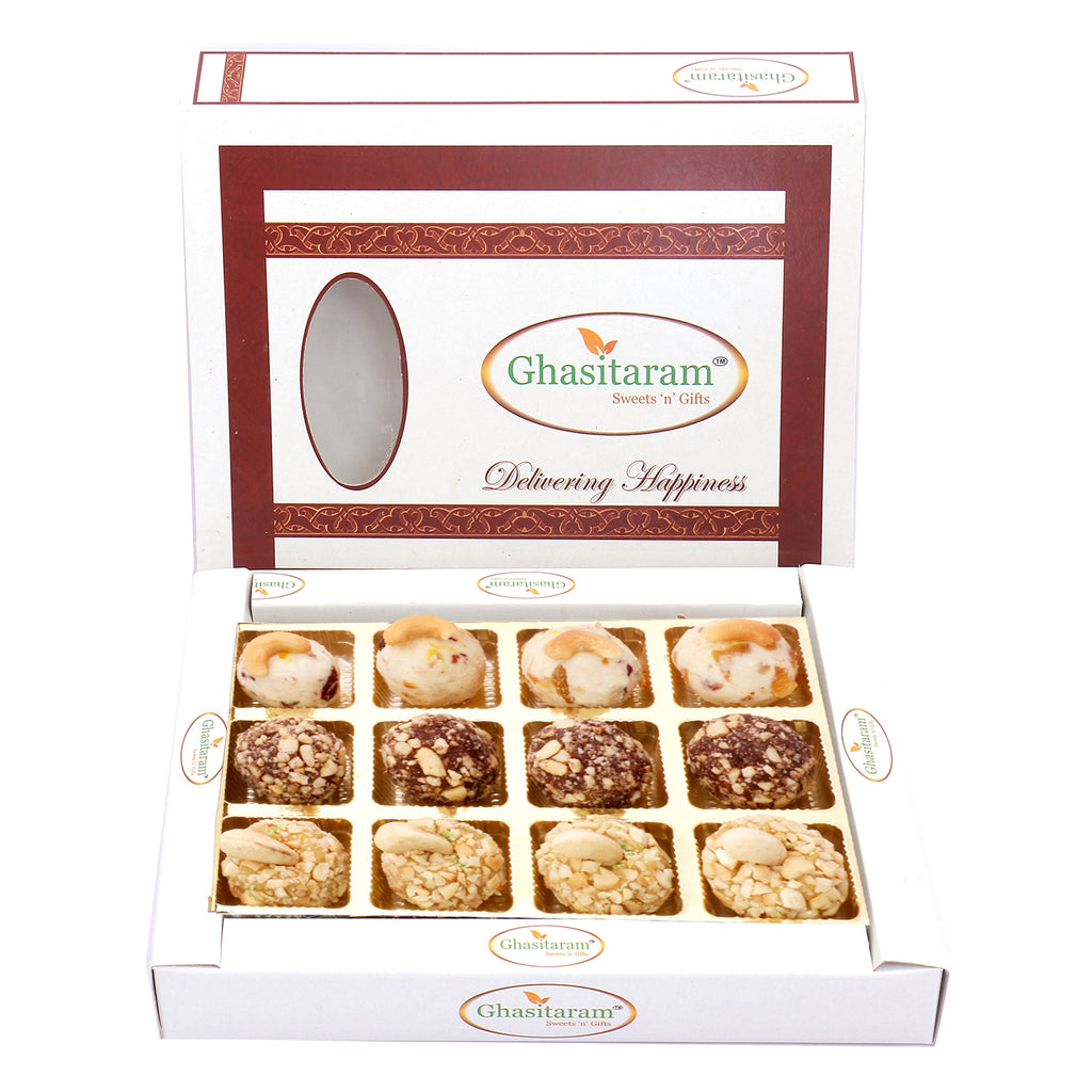 Assorted  Roasted Laddoos in White Box