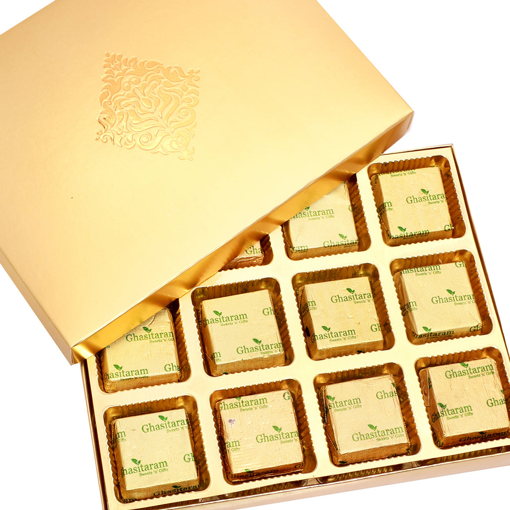 Golden 12 pcs Roasted Almond Sugarfree  Chocolates Box