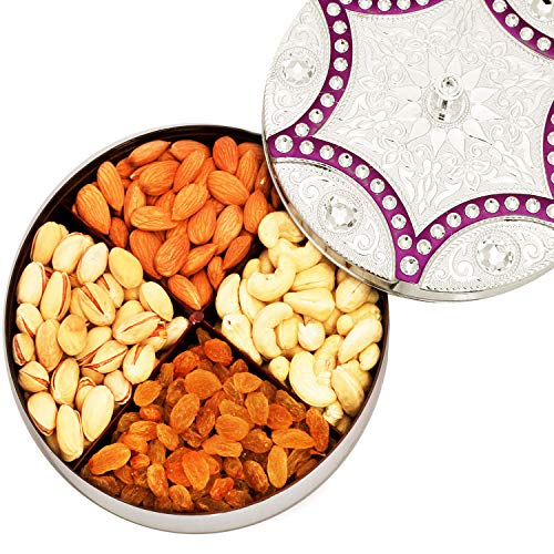 Silver Kesar Multipurpose Dryfruit Box