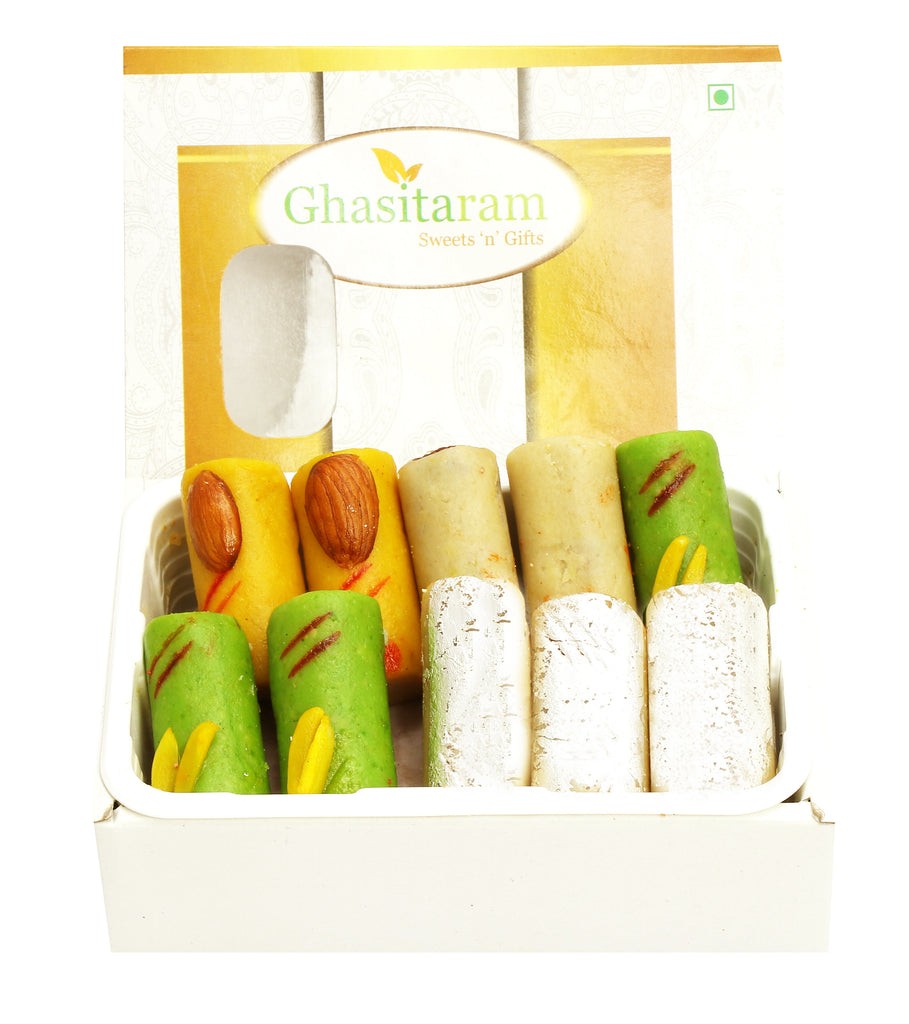 Diwali Gifts Sweets Sugarfree Assorted Rolls Box 200 gms