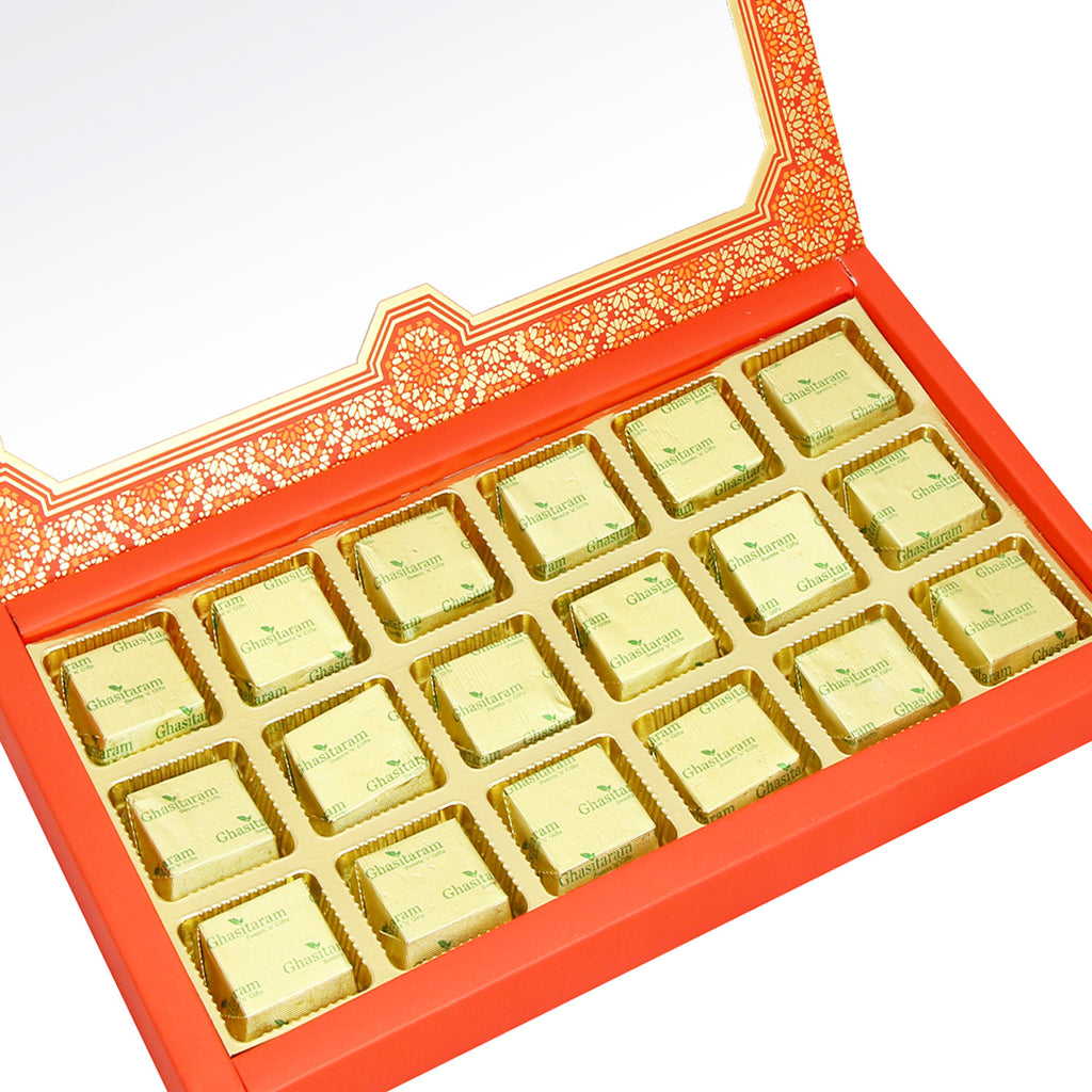 18 pcs Orange Printed  Mixed Nuts Chocolate Box