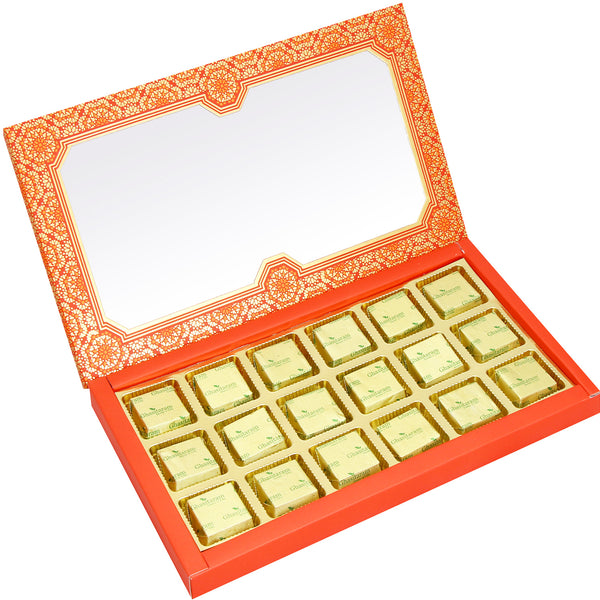 18 pcs Orange Printed  Mixed Nuts Sugarfree Chocolate Box