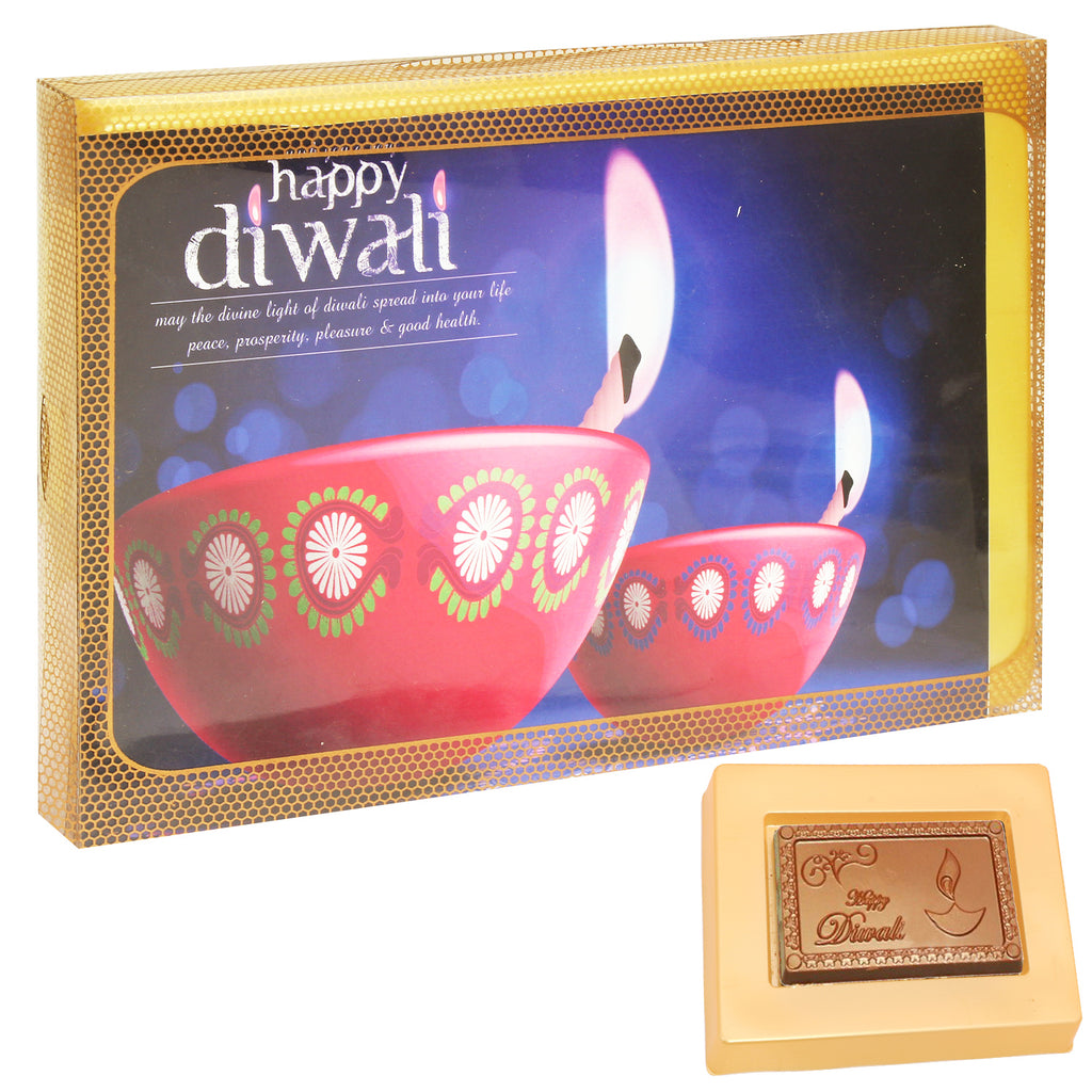 Happy Diwali Pink Sugarfree Chocolate Box 