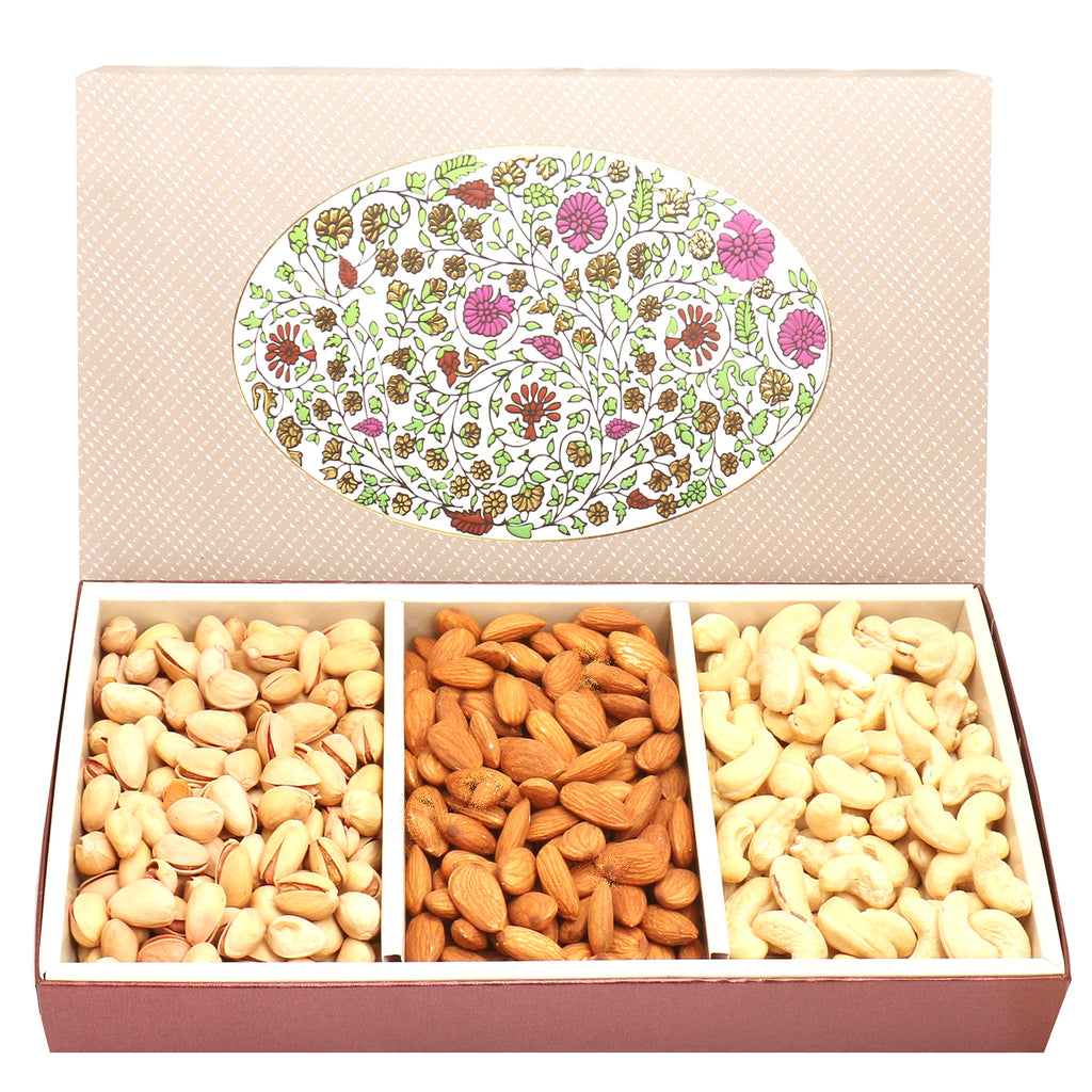 3 Part Eco Cashew Almonds Pistachio Box 450 gms