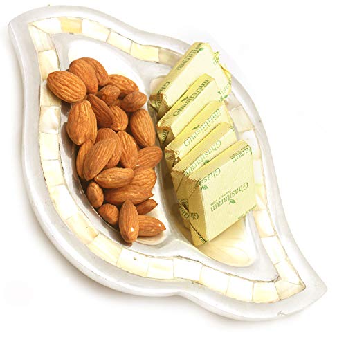 Diwali Silver 2 Part Chocolate and Almonds Tray