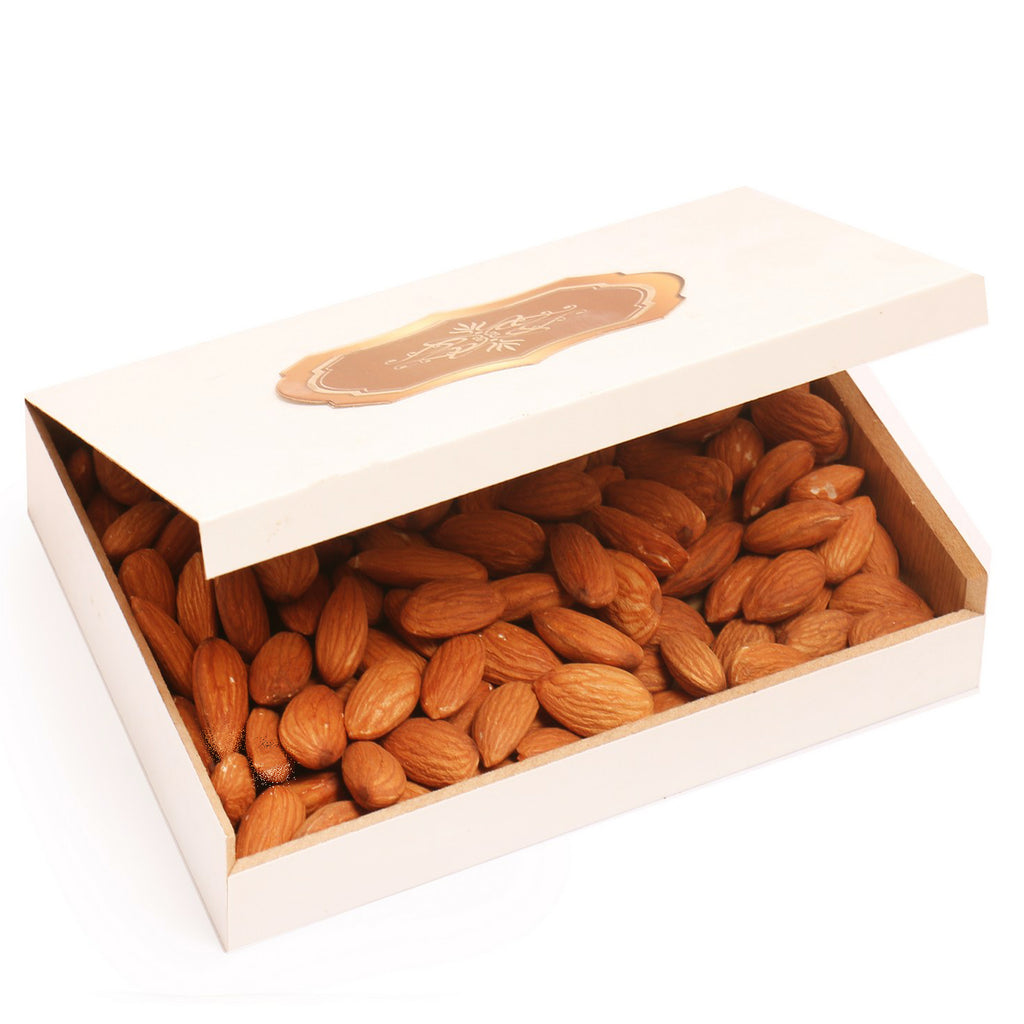 White Wooden Almond  Box