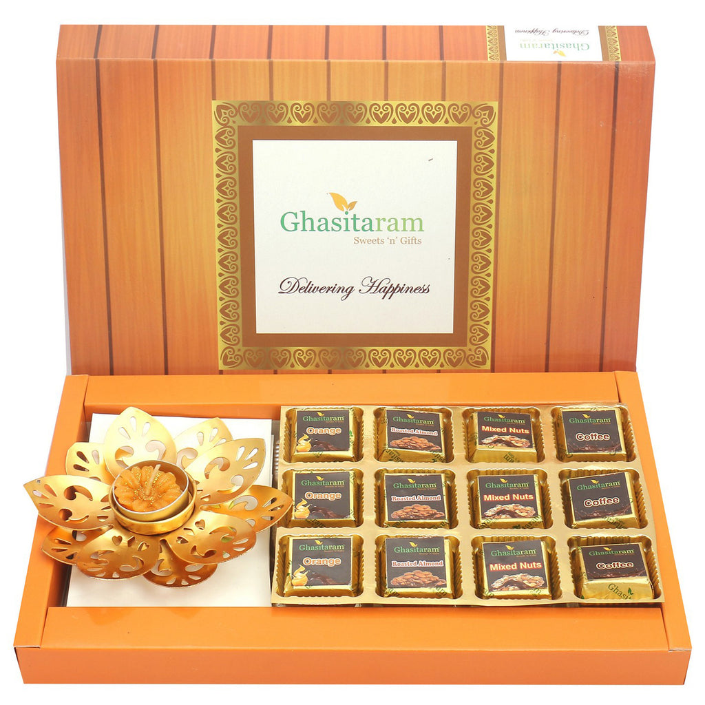 12 Pcs Assorted Chocolates and T-Lite