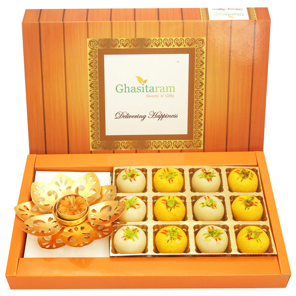 Diwali Gifts-12 Pcs Mawa Peda and T-Lite
