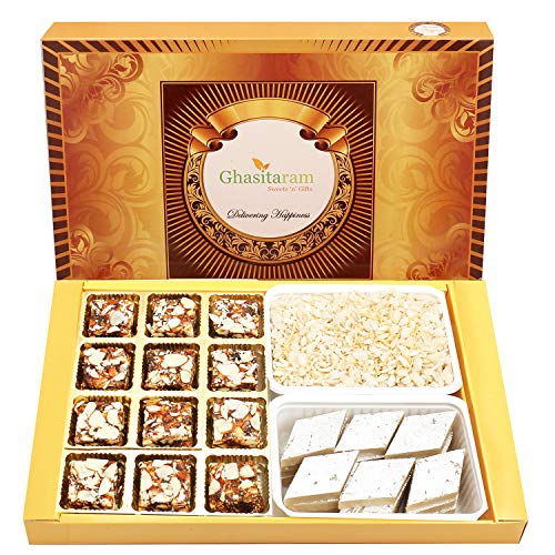 Big Box of 12 Pcs Sugarfree Bites, Sugarfree Kaju Katli and Diet Chiwda