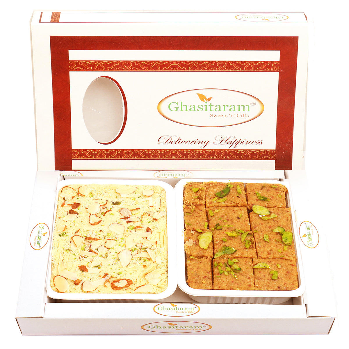 Diwali Gifts-Besan Barfi and Soan Papdi Hamper