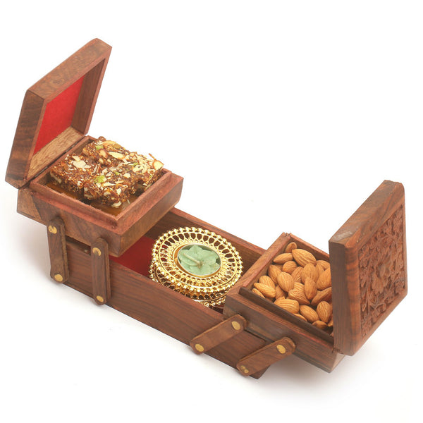 Foldable Jewelley Box of Almonds, Sugarfree Bites and 2 T-lites