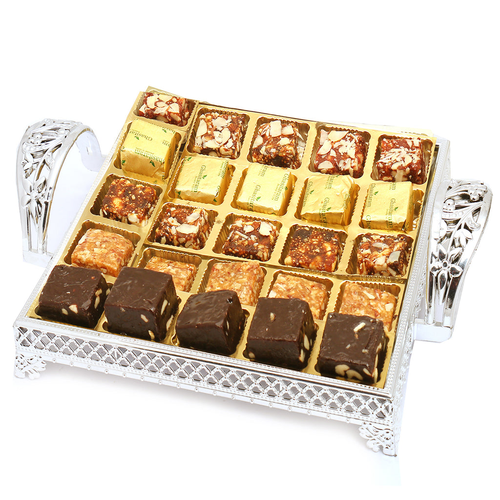 Silver 25 pcs Assorted Bites Tray with