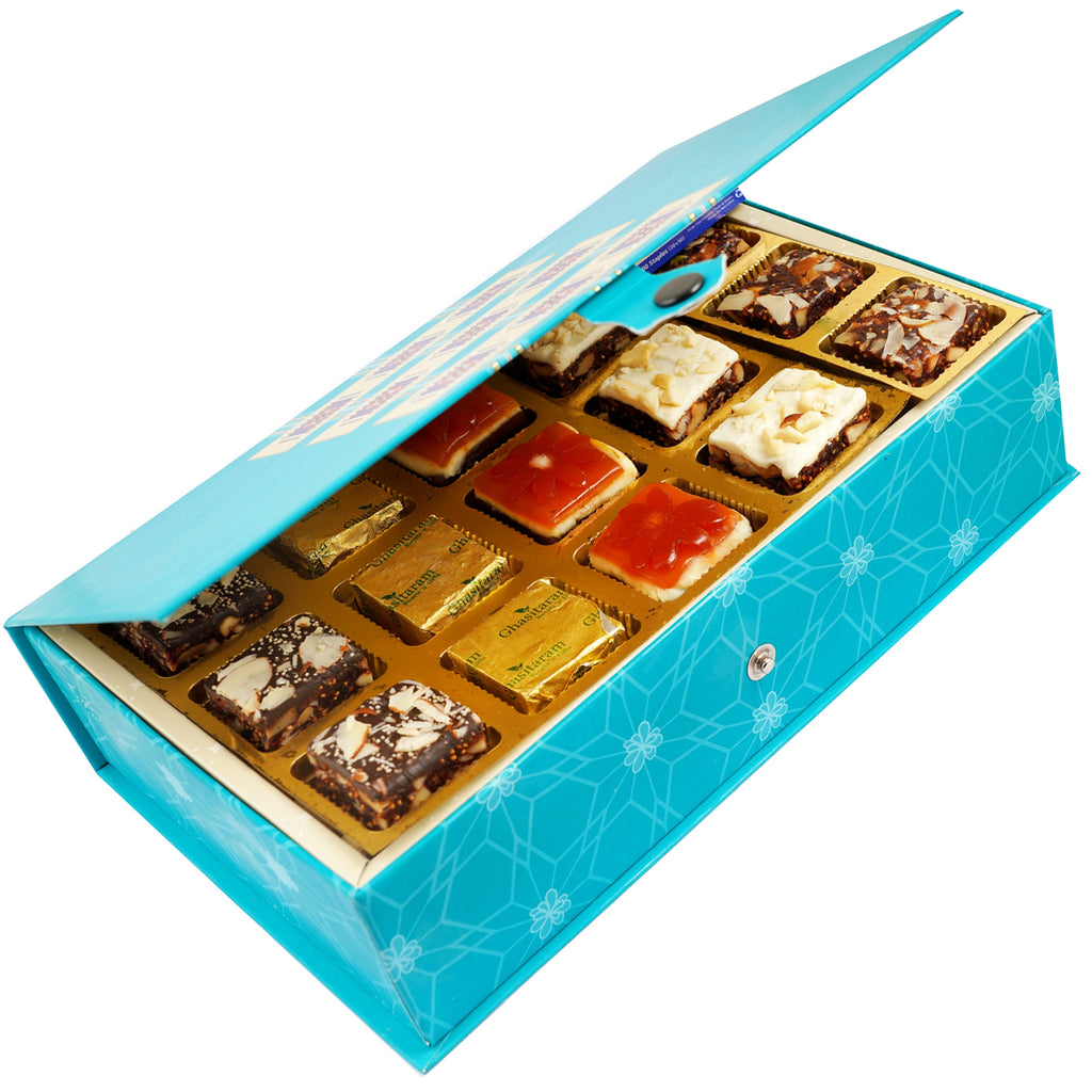 Blue Rectangular box of Assorted Bites 15 pcs