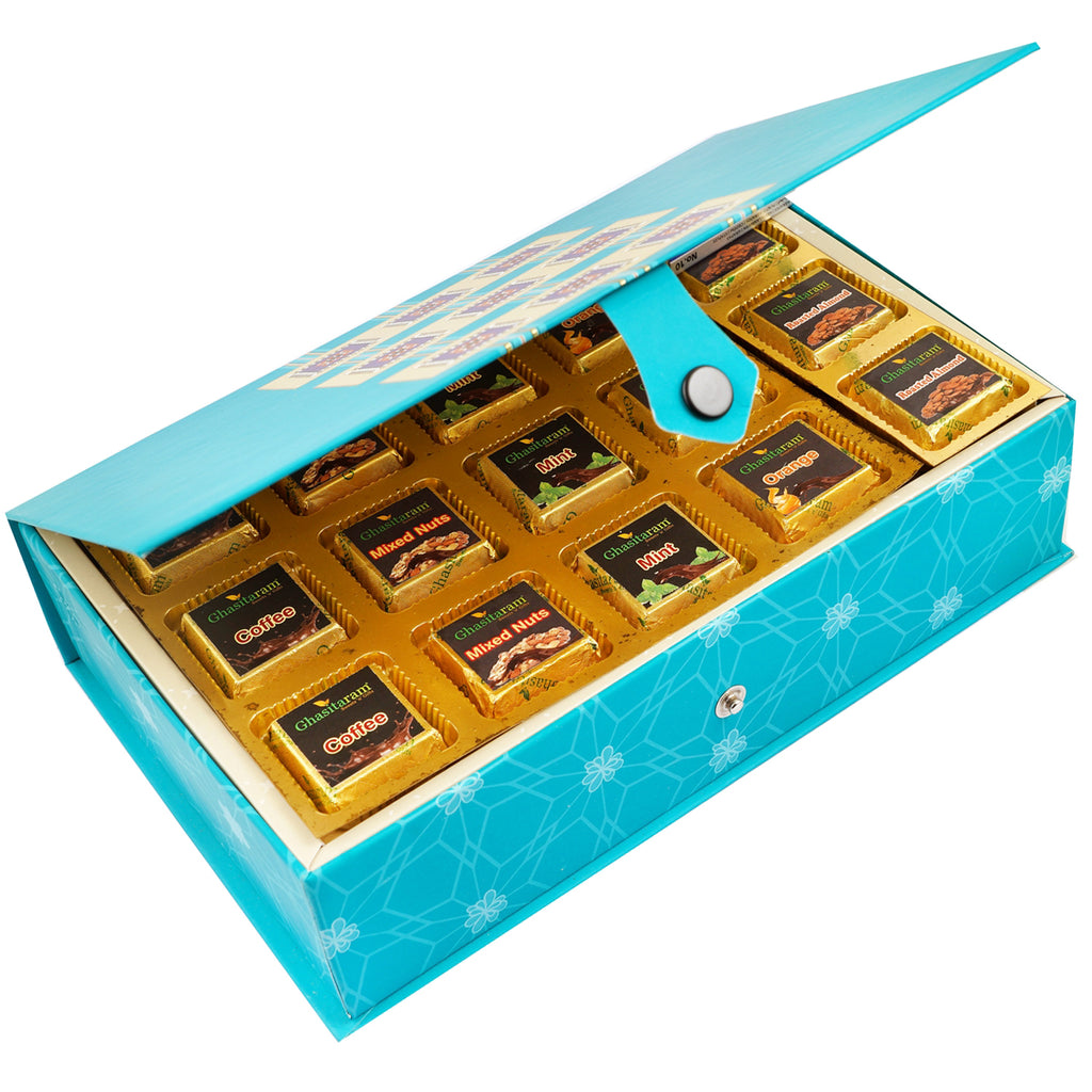 Blue Rectangular Box of Assorted Chocolates 15 pcs