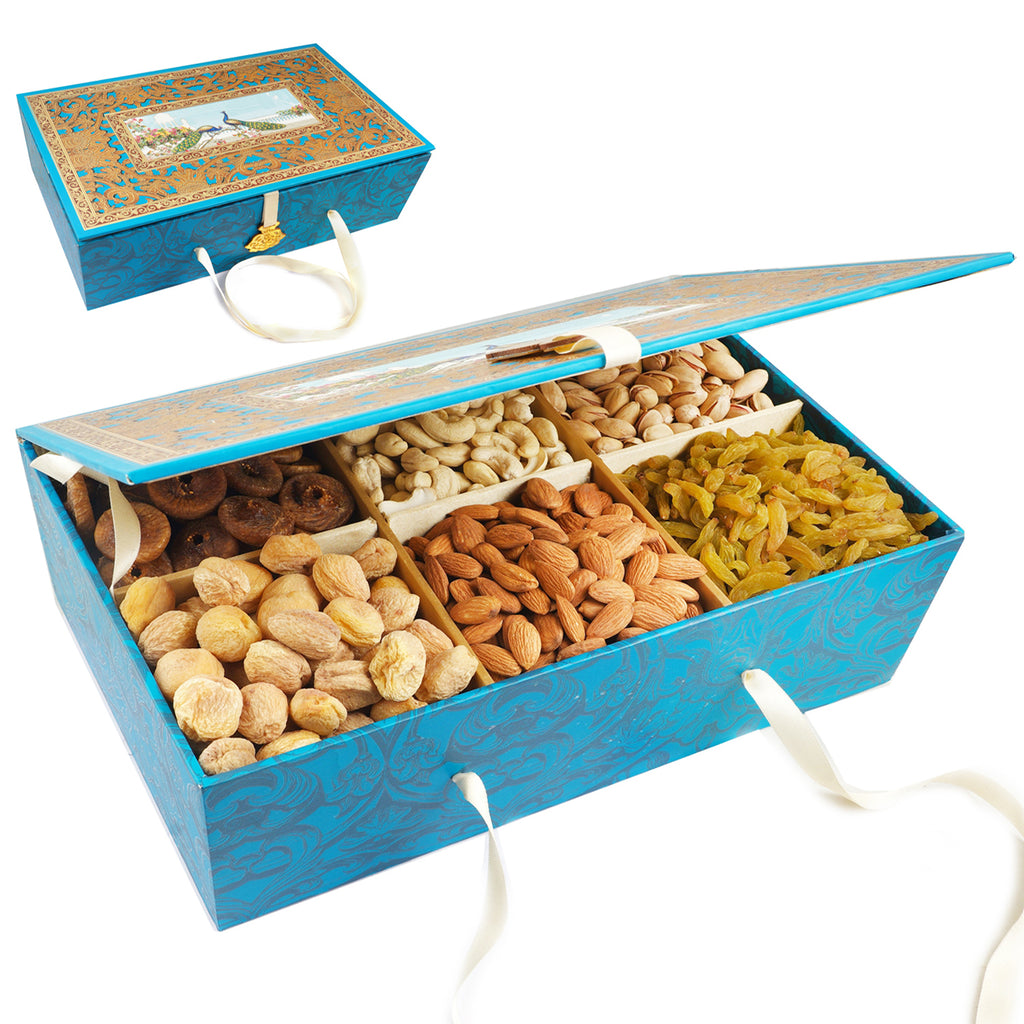 Blue Peacock box of 6 Dryfruits