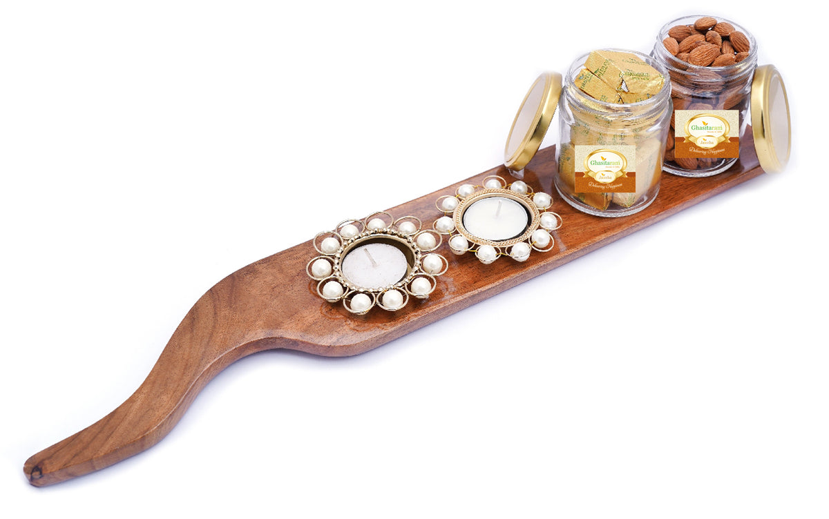 Salad Platter with T-lites, Mewa Bites and Almonds Jars