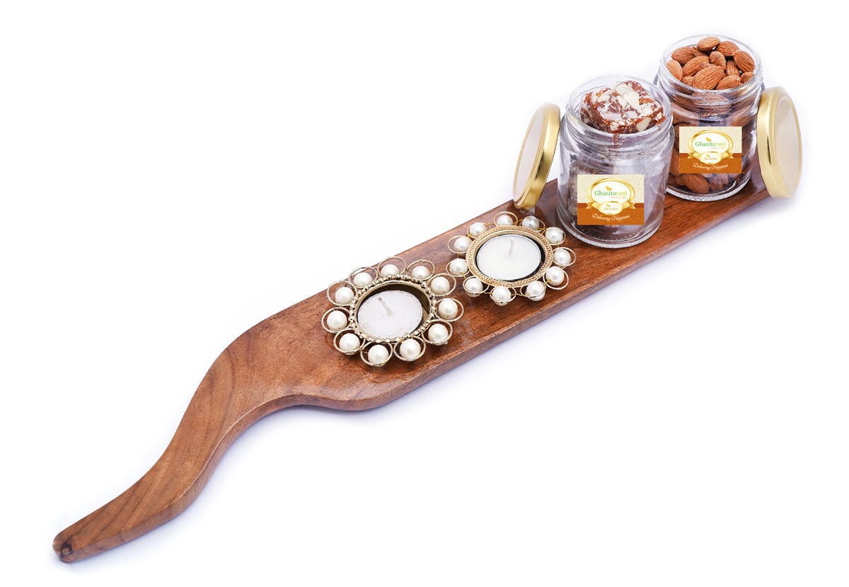 Salad Platter with T-lites, Sugarfree Bites and Almonds Jars