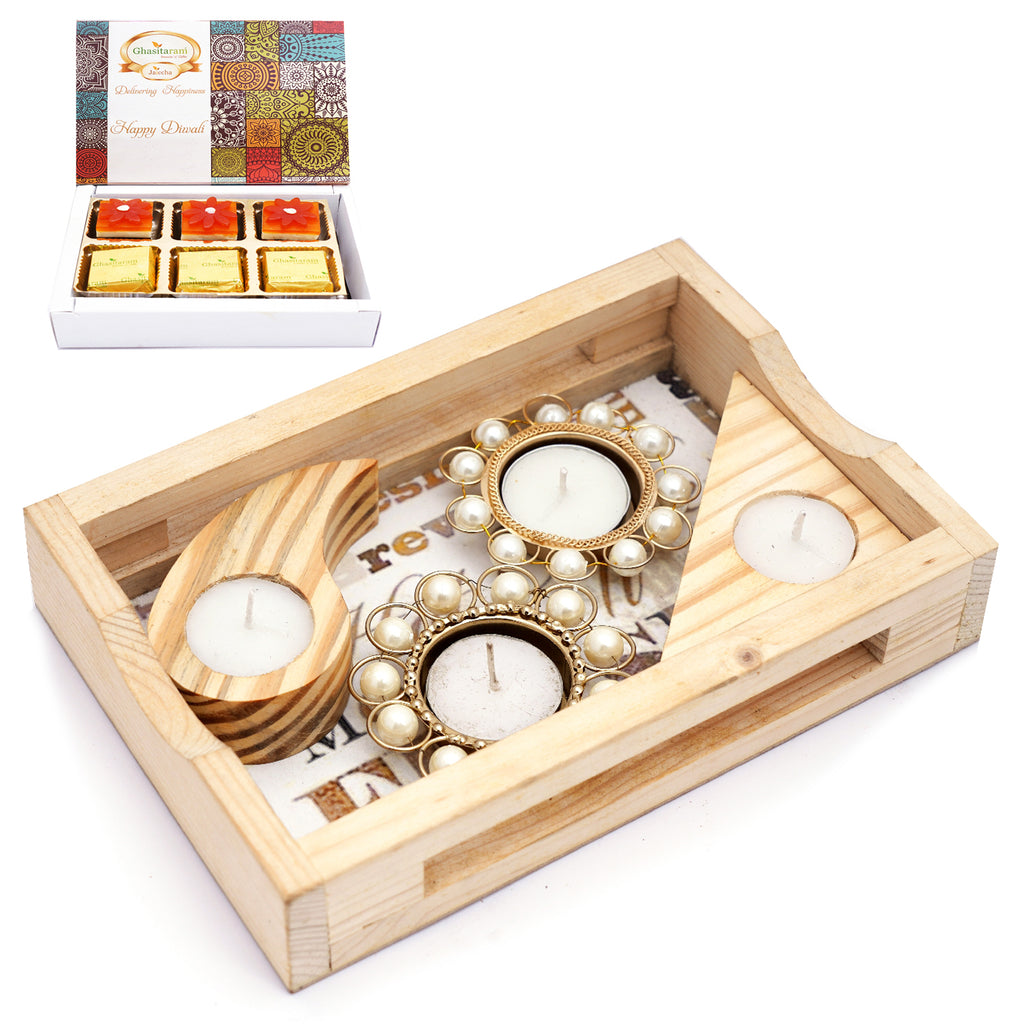 Gift Packing Handle Wooden Tray, Size: 12x10x2.5 Inch at Rs 175 in New Delhi