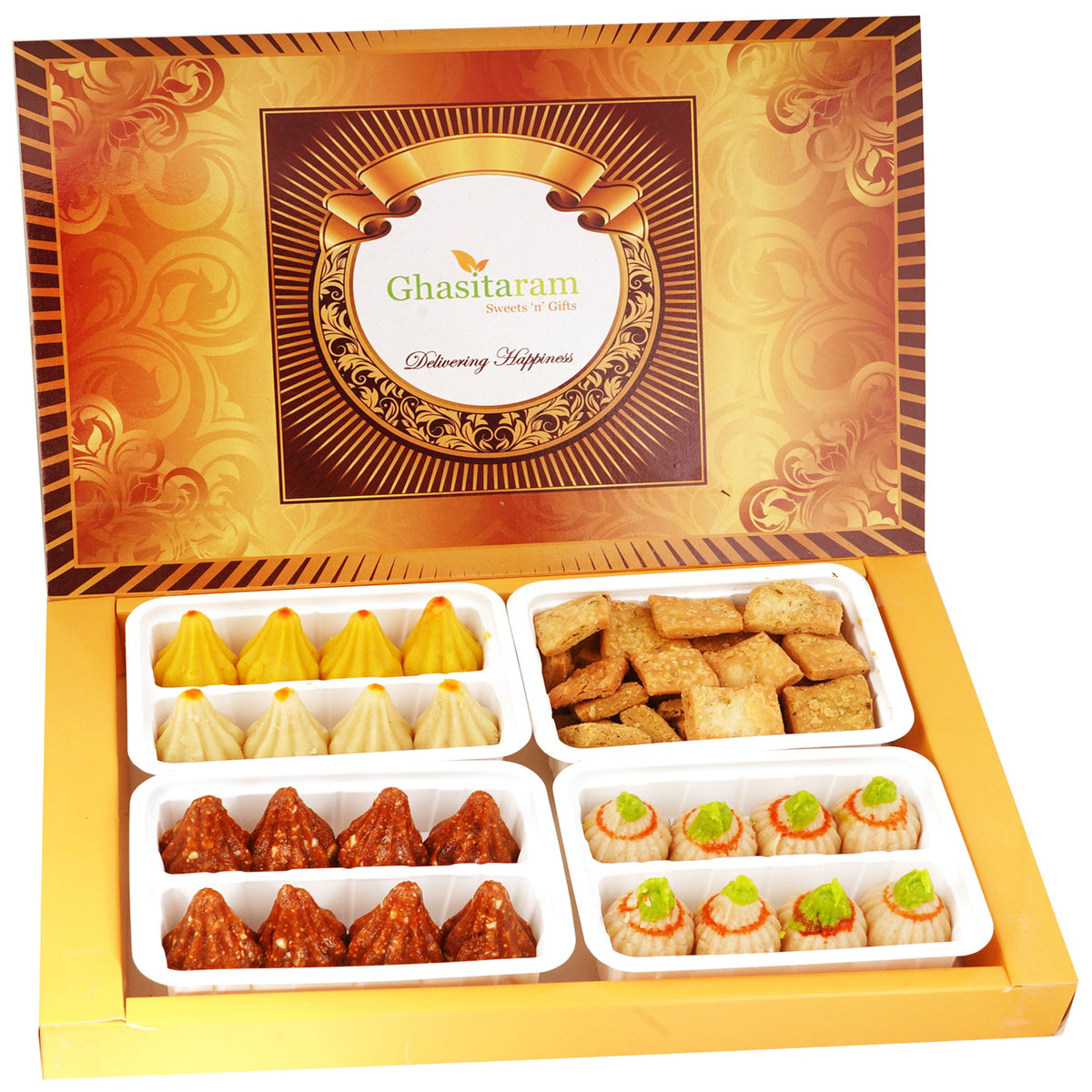 Big Box of Mawa ,Kaju, Kaju Anjeer/Figs Modaks and Methi Mathi