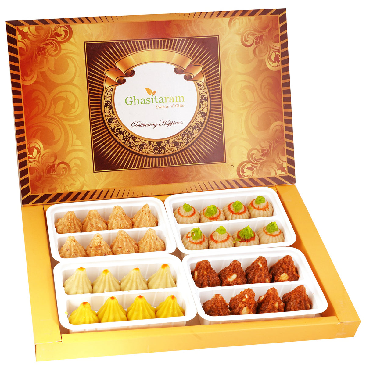 Big Box of Mawa ,Kaju, Milk Cake and Dodha Barfi Modaks