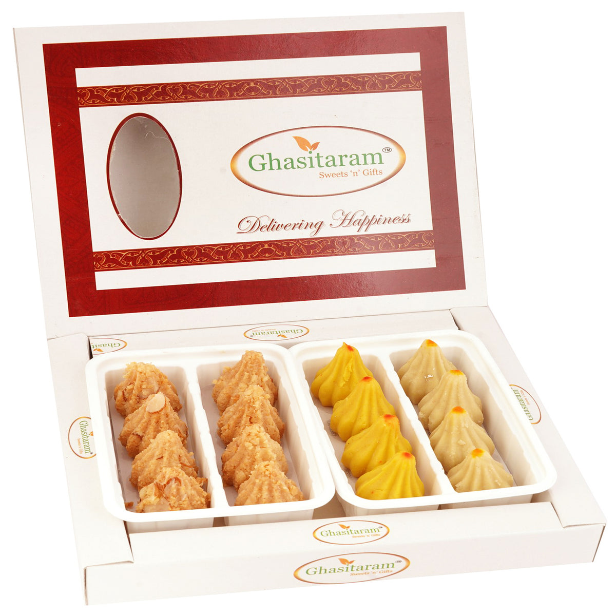 White Box of Mawa and Milk Cake Modaks