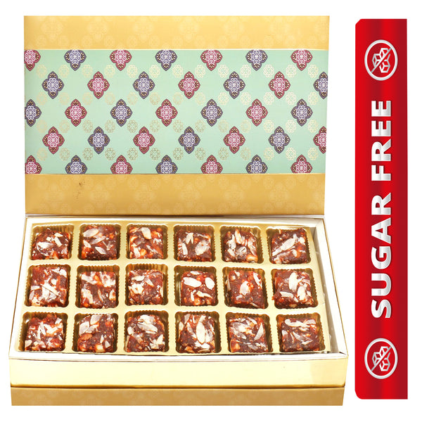 5 Part Print 18  Pcs Sugarfree Dates and Figs Bites Box