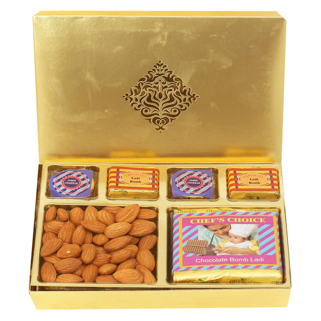 Golden Chocolate Almonds Cracker Box