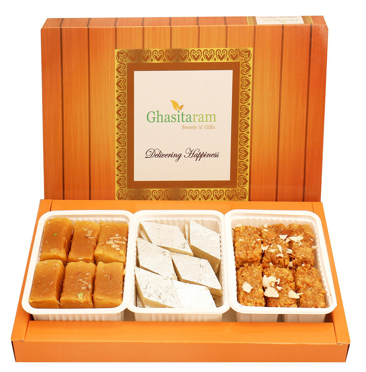 Assorted Box of Kaju Katli, Milk Cake and Soft Mysore Pak