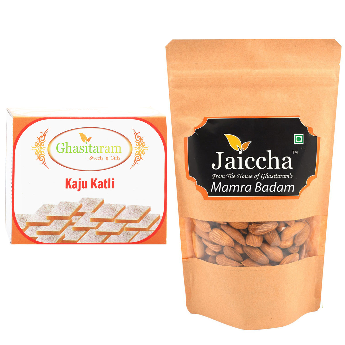 Best of 2 Kaju Katlis, and Mamra Almonds