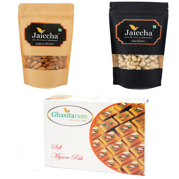 Best of 3 Almonds, Cashews and Mysore Pak