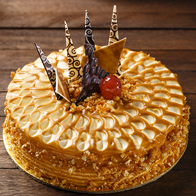 Fresh Eggless Cream Cake Caramel Butterscotch Cake 1000 gms 