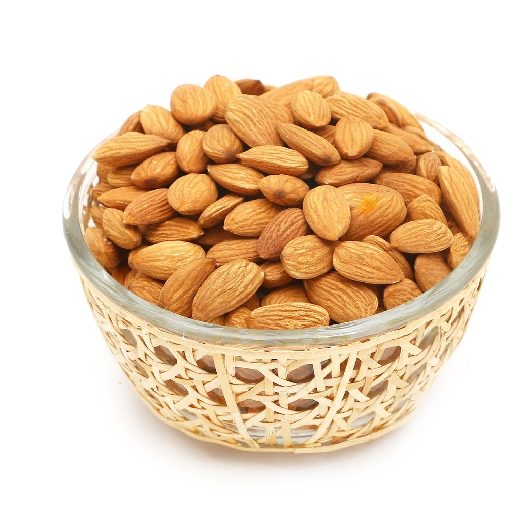 Diwali Gifts-Cane Glass Bowl with Almonds
