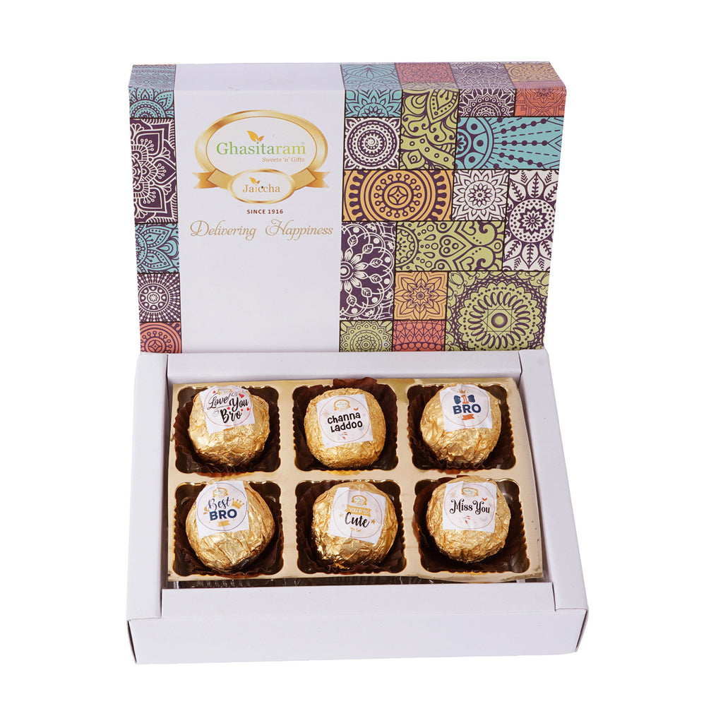 Diwali Gifts Sweets-Channa Laddoos 6pcs with Captions
