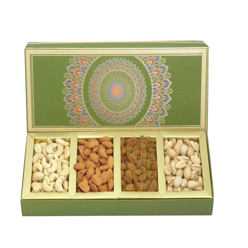 Corporate Gifts-Long Fusion 4 part Dryfruit Box