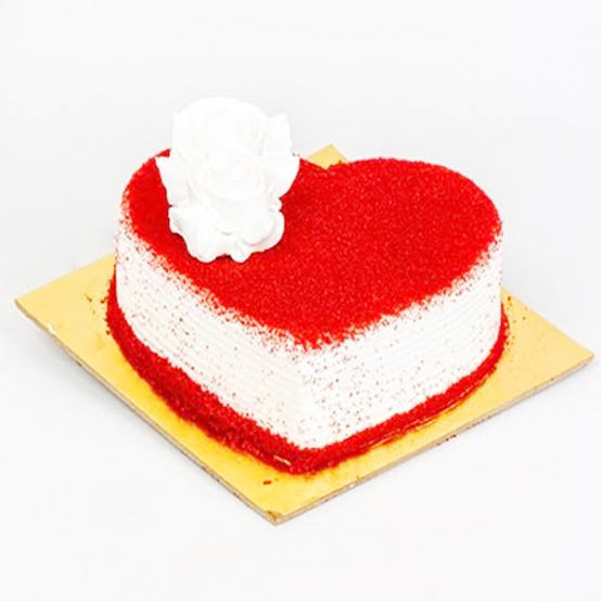 Eggless Red Velvet Heart Cream Cake 500 gms