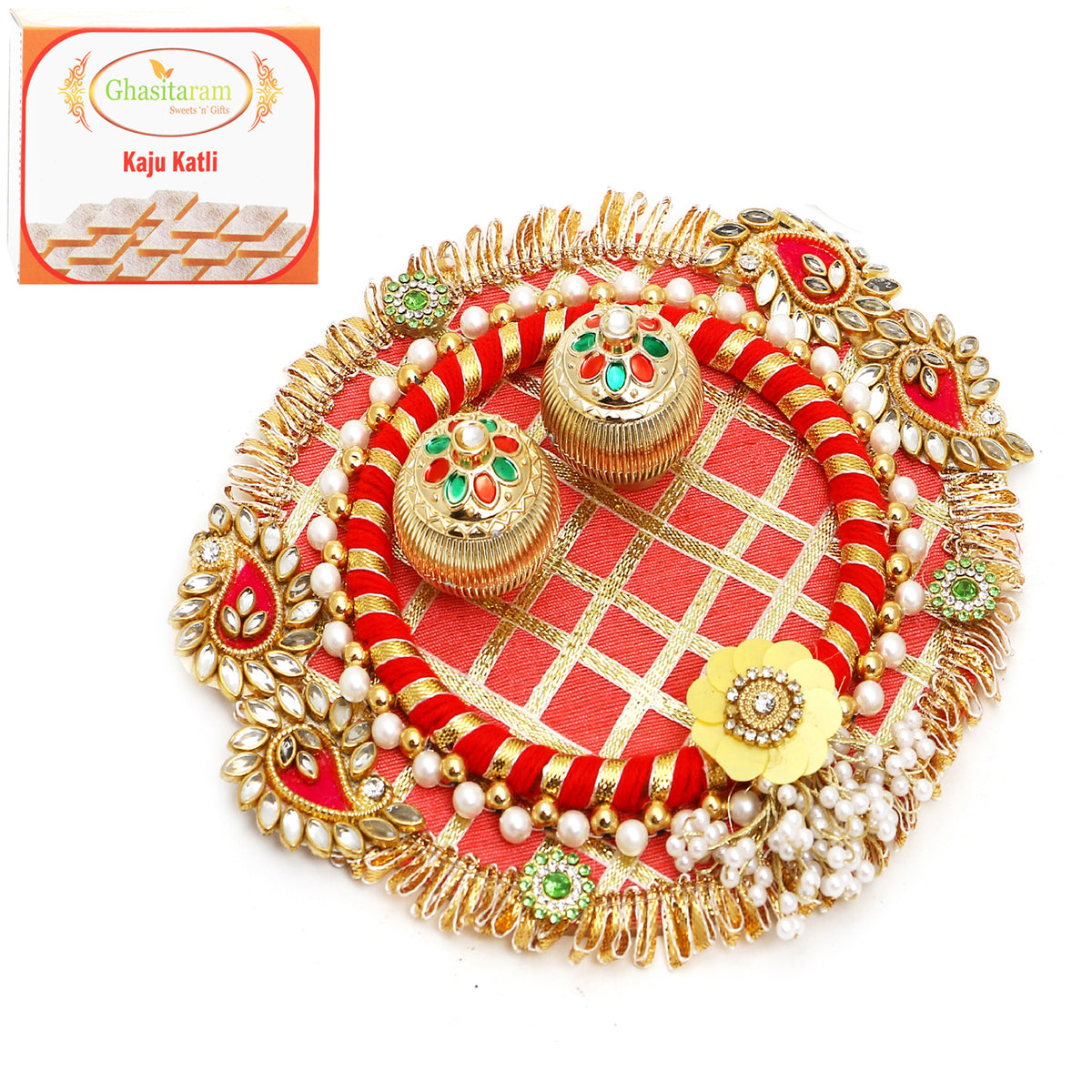 V-171 Pooja Thali with 400 gms of Kaju katli
