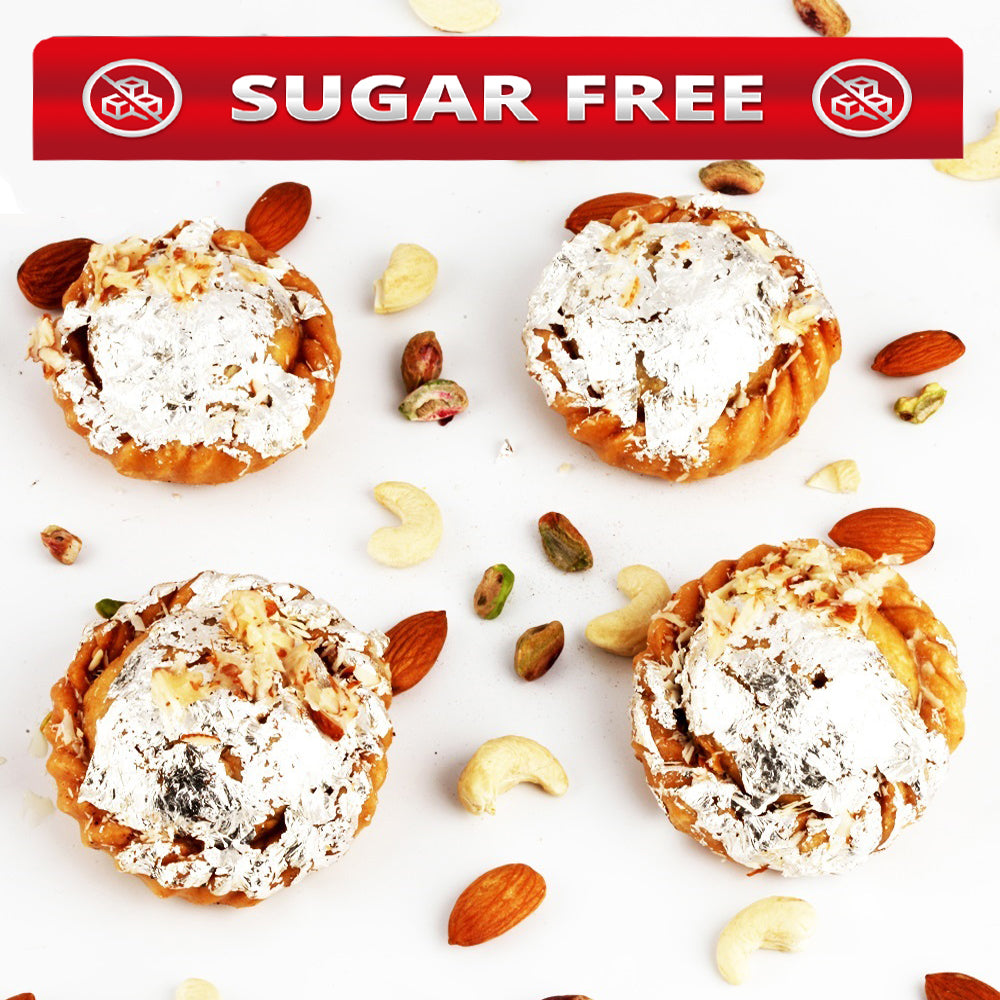 Holi Sweets| Holi Hampers| Holi Gifts-Ghasitaram's Sugarfree Chandrakala Box 200 gms