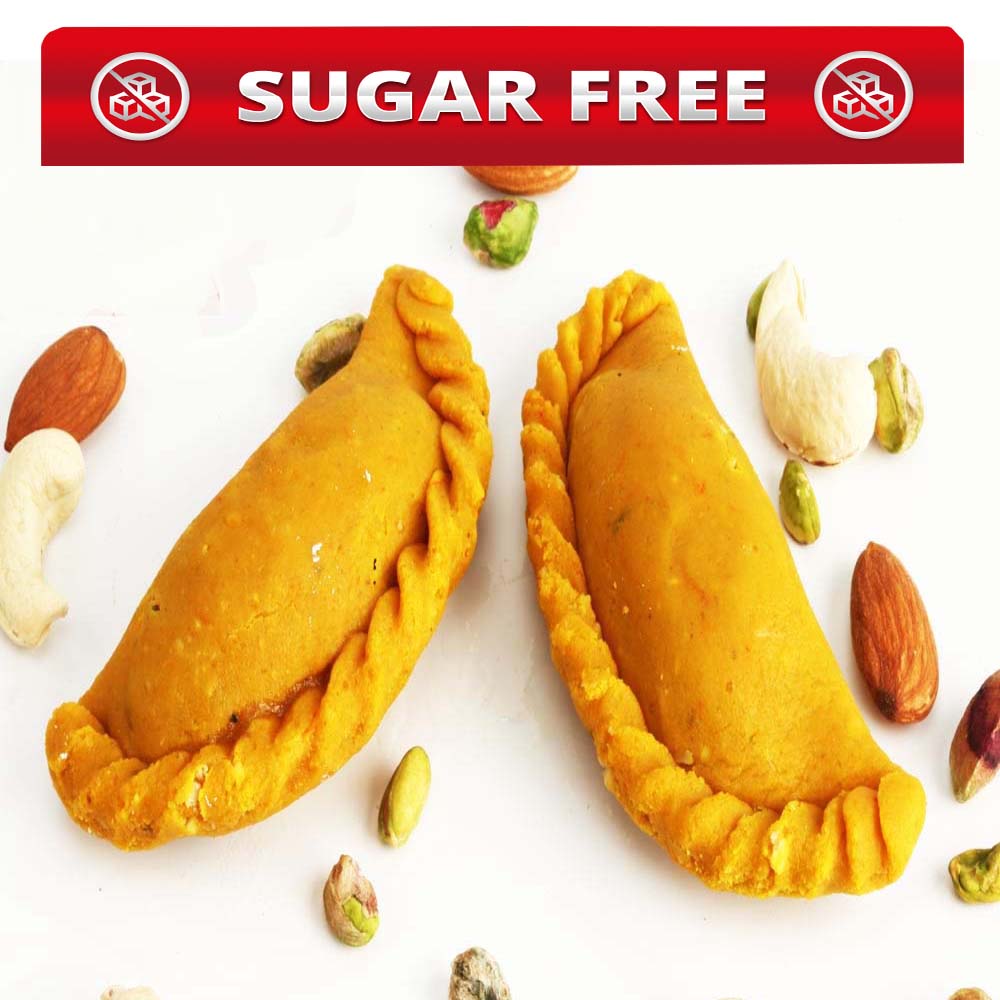 Holi Sweets-Ghasitaram's Sugarfree Kaju Kesar Gujiya 800 gms
