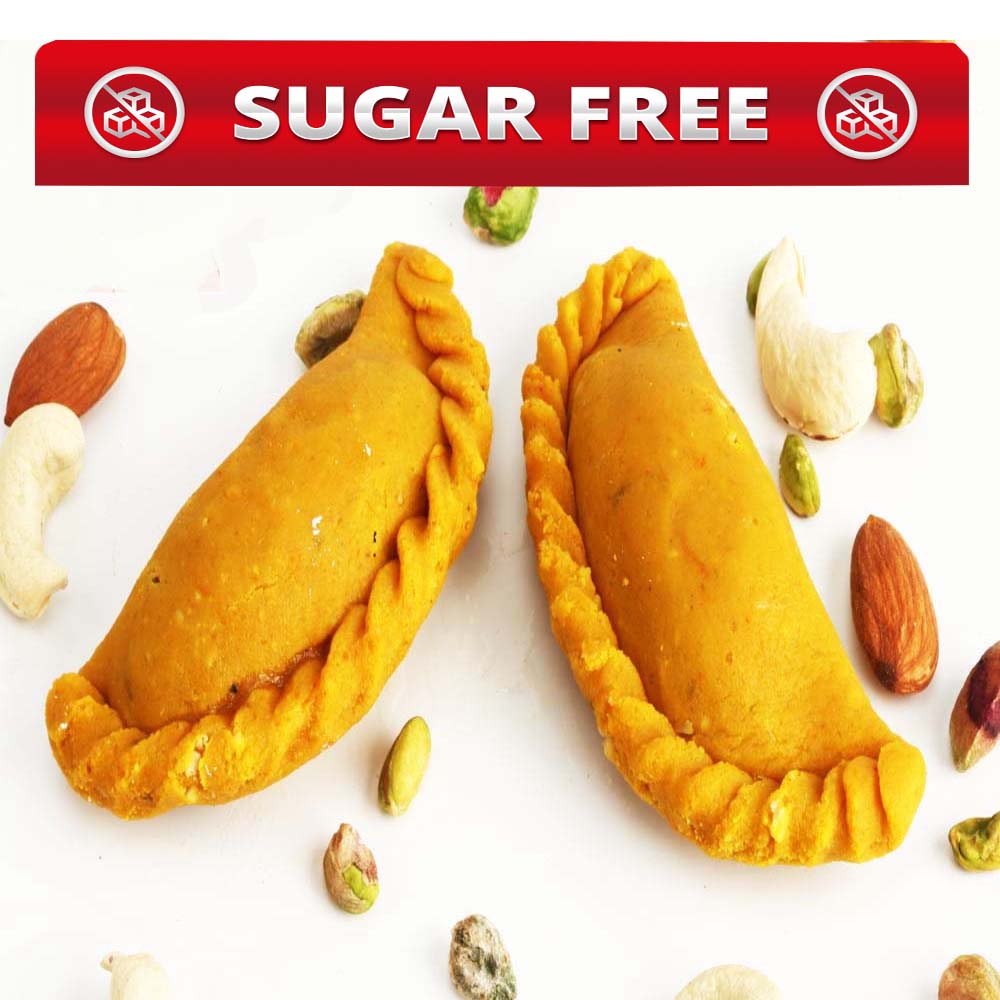 Holi Sweets-Ghasitaram's Sugarfree Mawa Kesar Gujiya 800 gms