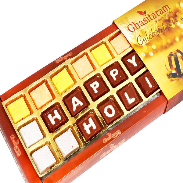 Holi Sweets| Holi Hampers| Holi Gifts -Happy Holi Chocolate in Brown Box