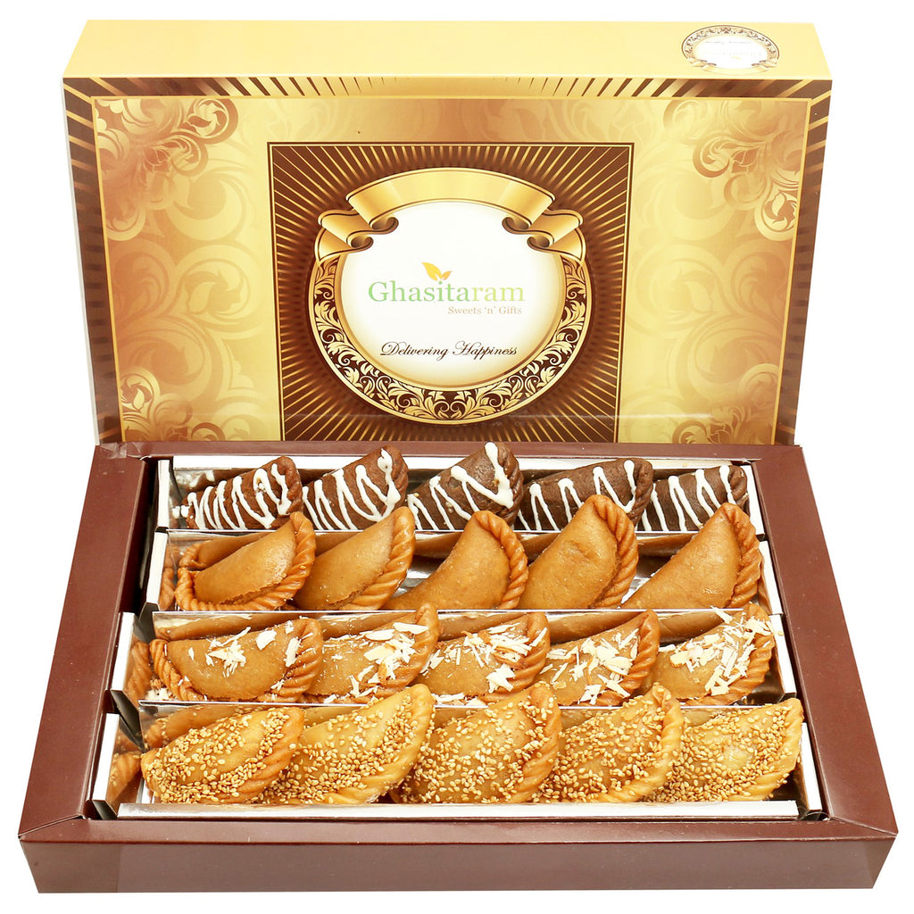 Holi Sweets-Ghasitaram's Big Box of Assorted Gujiyas