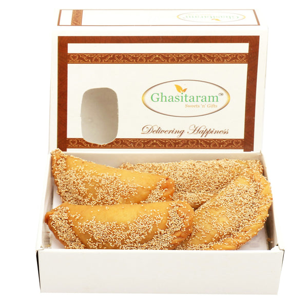 Holi Sweets| Holi Hampers| Holi Gifts-Ghasitaram's Roasted Khus Khus Gujiya 200 gms