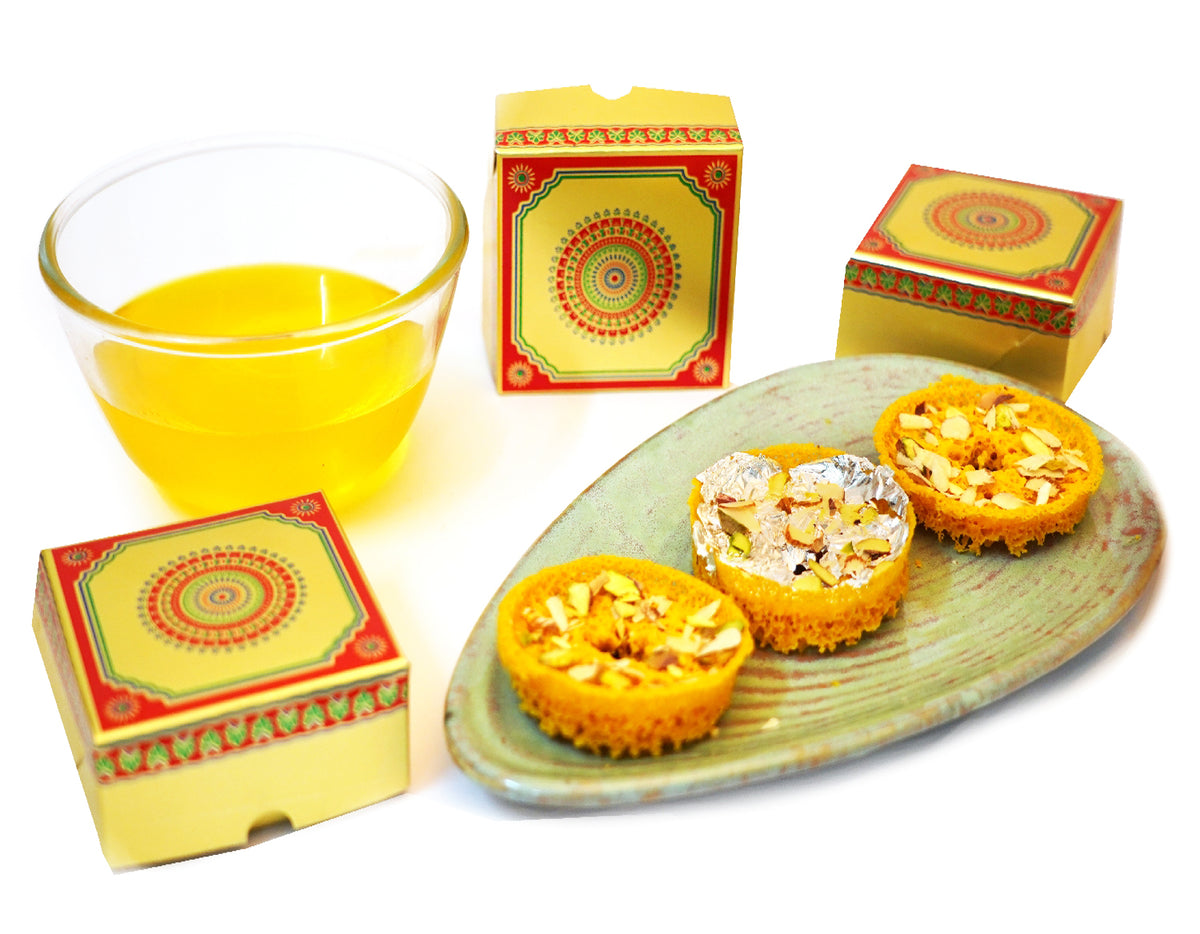 Holi Sweets| Holi Hampers| Holi Gifts Mini Ghevar (Pack of 6)- (For India Delivery)