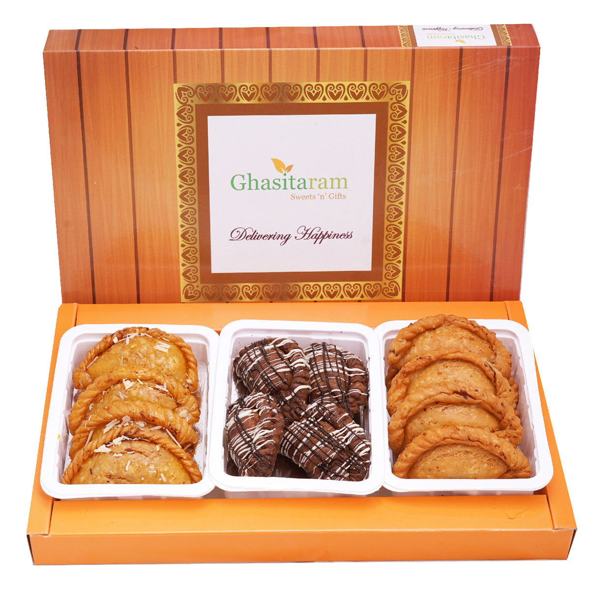 Holi Sweets| Holi Hampers| Holi Gifts-Assorted box of Traditional, Dry Sweet and Chocolate Gujiyas